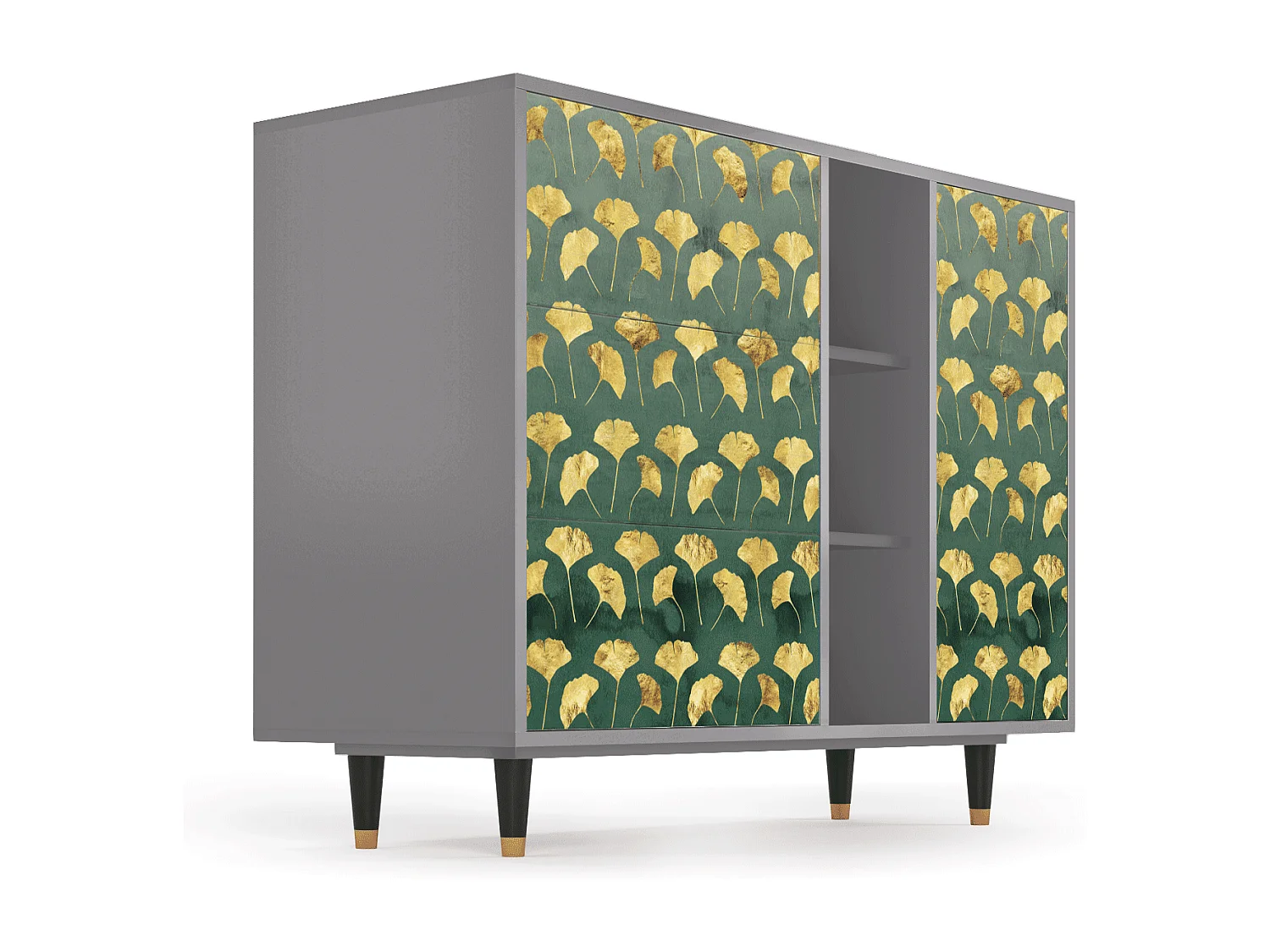 Credenza - 125x98x48 cm - BS2 - Gingko leaves, Grigio