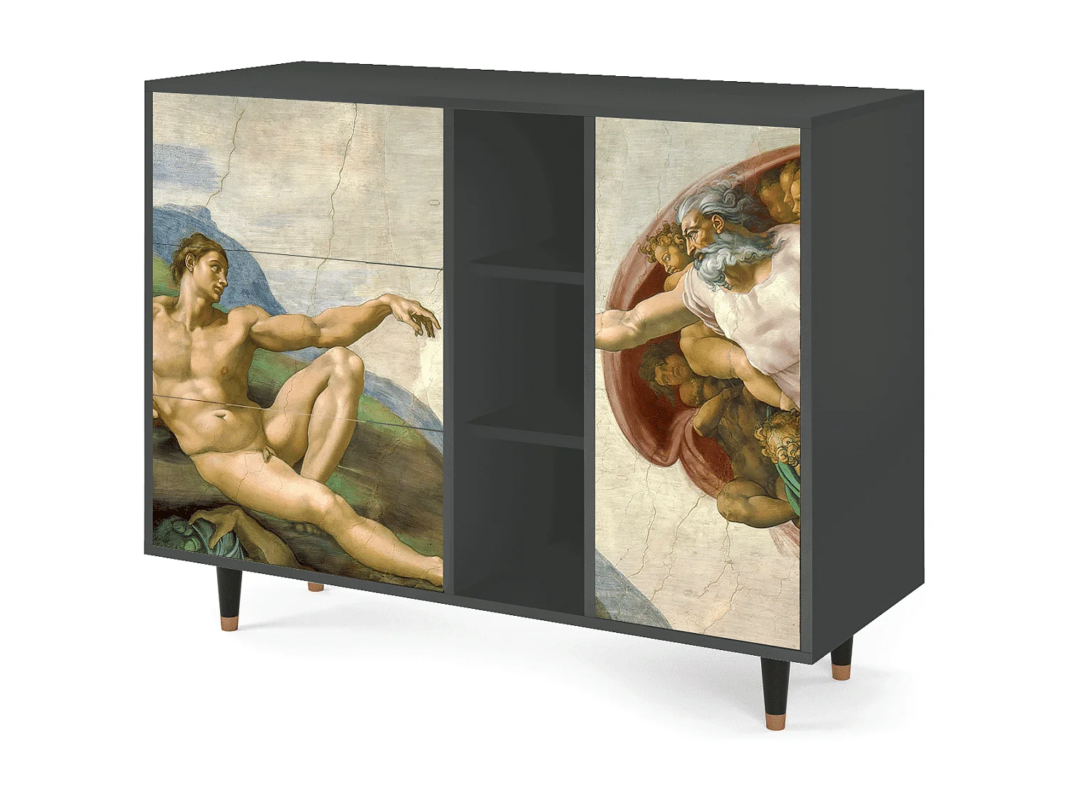 Dressoir - 125x98x48 cm - BS2 - The Creation of Adam, Antraciet