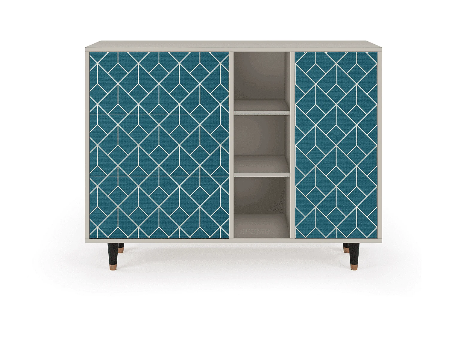 Buffet - 125x98x48 cm - BS2 - Turquoise Geometry, Sable