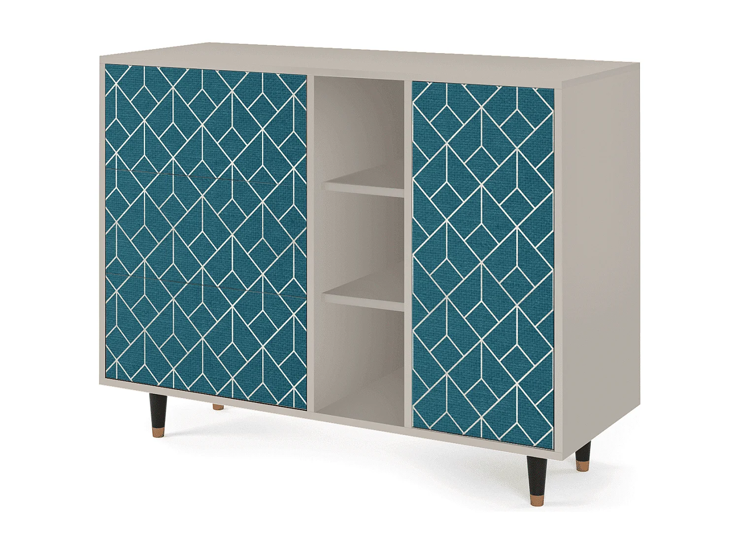 Buffet - 125x98x48 cm - BS2 - Turquoise Geometry, Sable