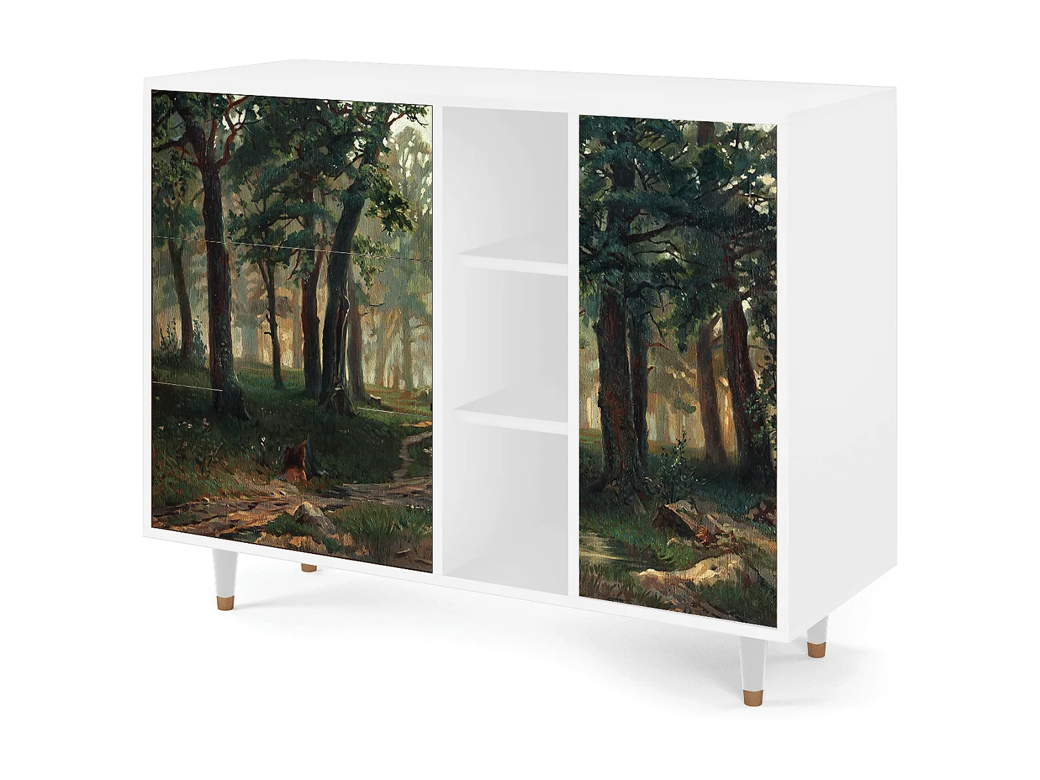 Aparador - 125x98x48 cm - BS2 -  Rain in the Oak Forest, Branco