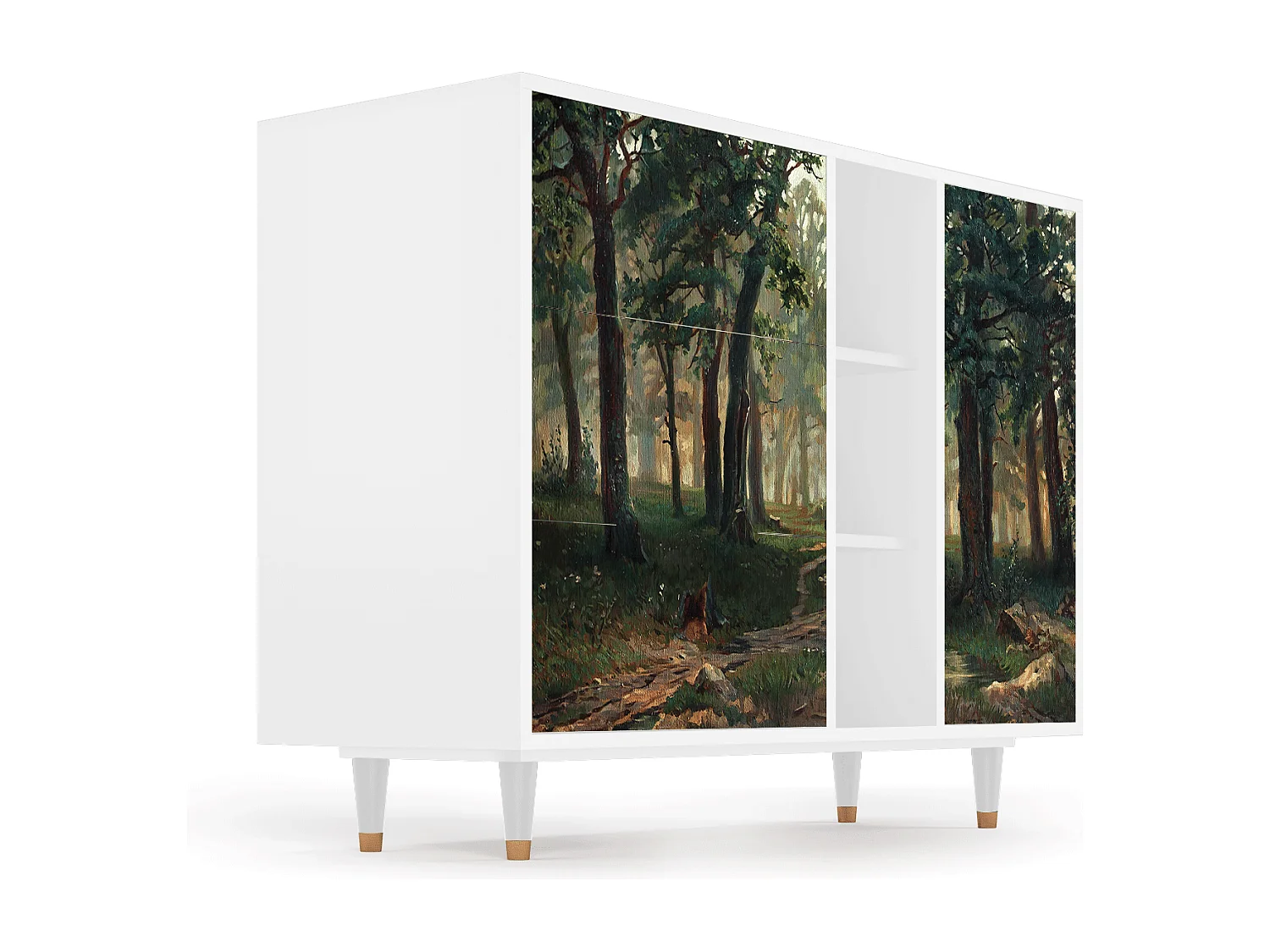 Aparador - 125x98x48 cm - BS2 -  Rain in the Oak Forest, Branco