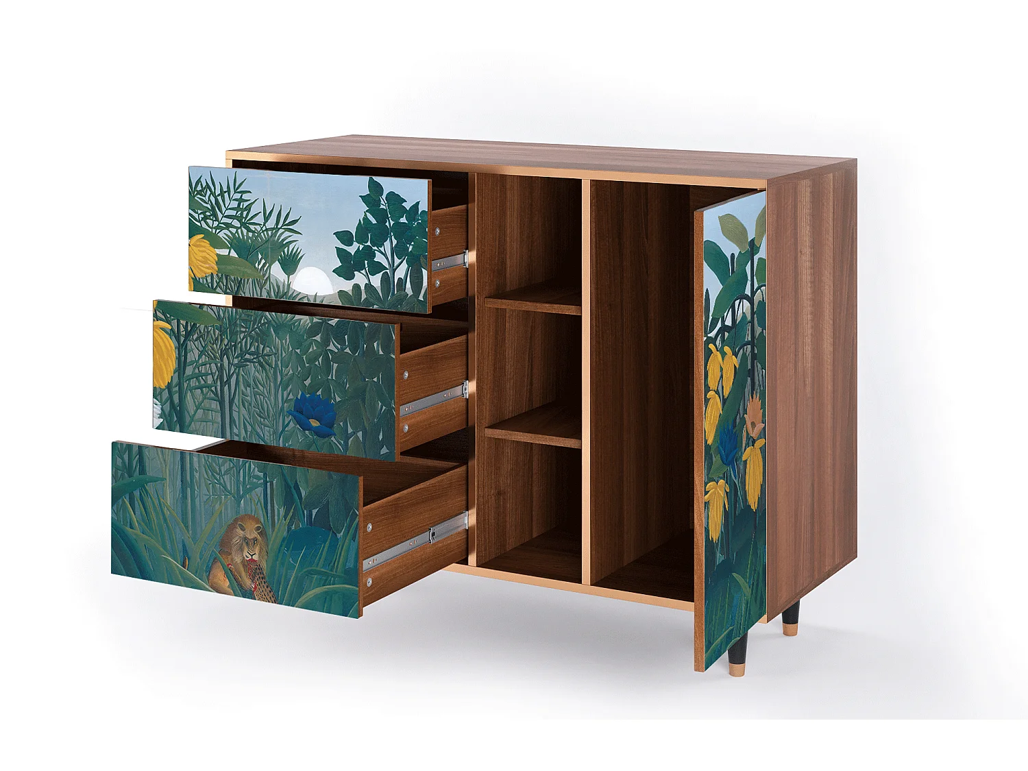 Sideboard - 125x98x48 cm - BS2 - The Repast of the Lion, Walnuss