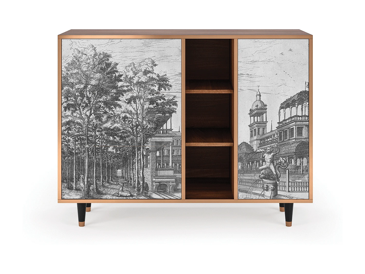Aparador - 125x98x48 cm - BS2 - View of the Piazza, Nogueira