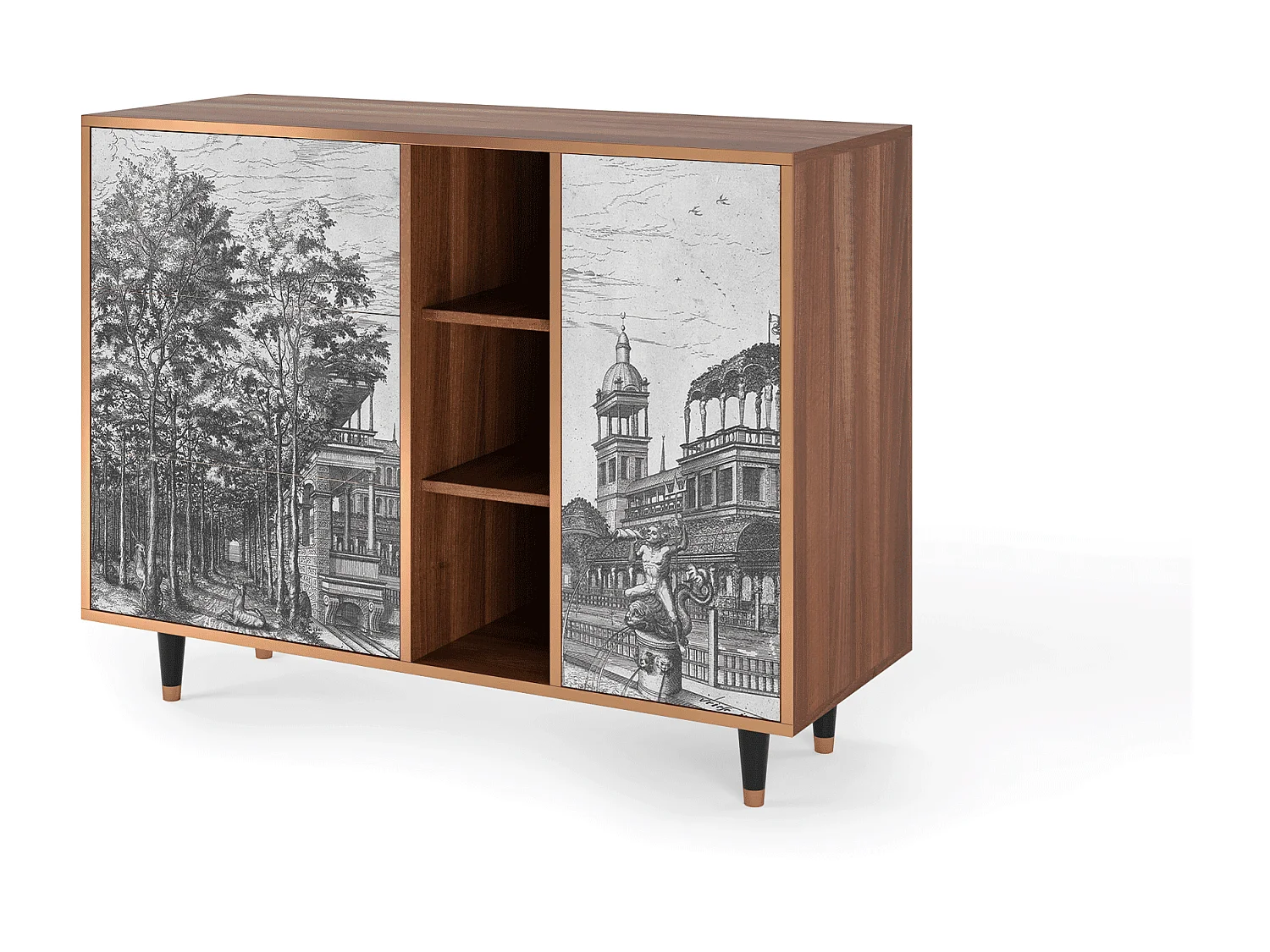 Aparador - 125x98x48 cm - BS2 - View of the Piazza, Nogueira
