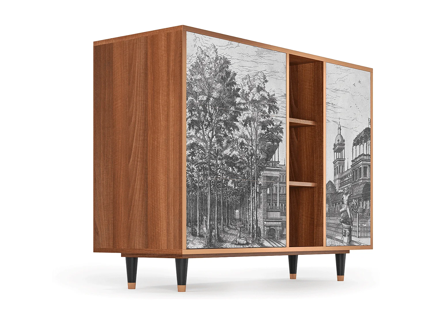 Aparador - 125x98x48 cm - BS2 - View of the Piazza, Nogueira