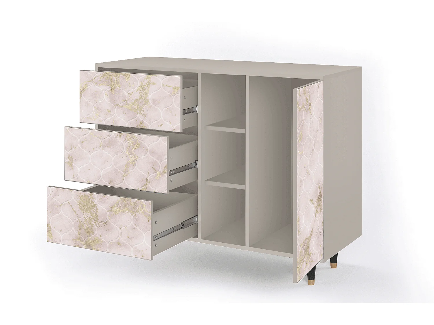 Buffet - 125x98x48 cm - BS2 - Dirty Roses, Sable