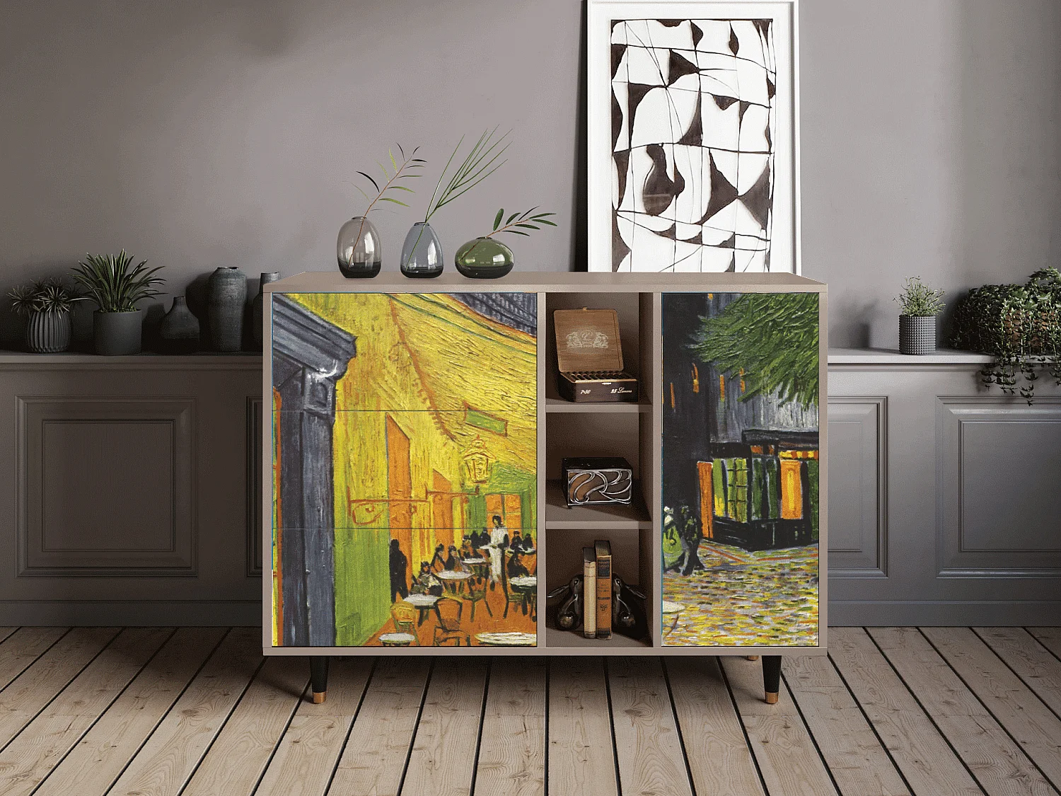 Buffet - 125x98x48 cm - BS2 - Café Terrace at Night, Latte