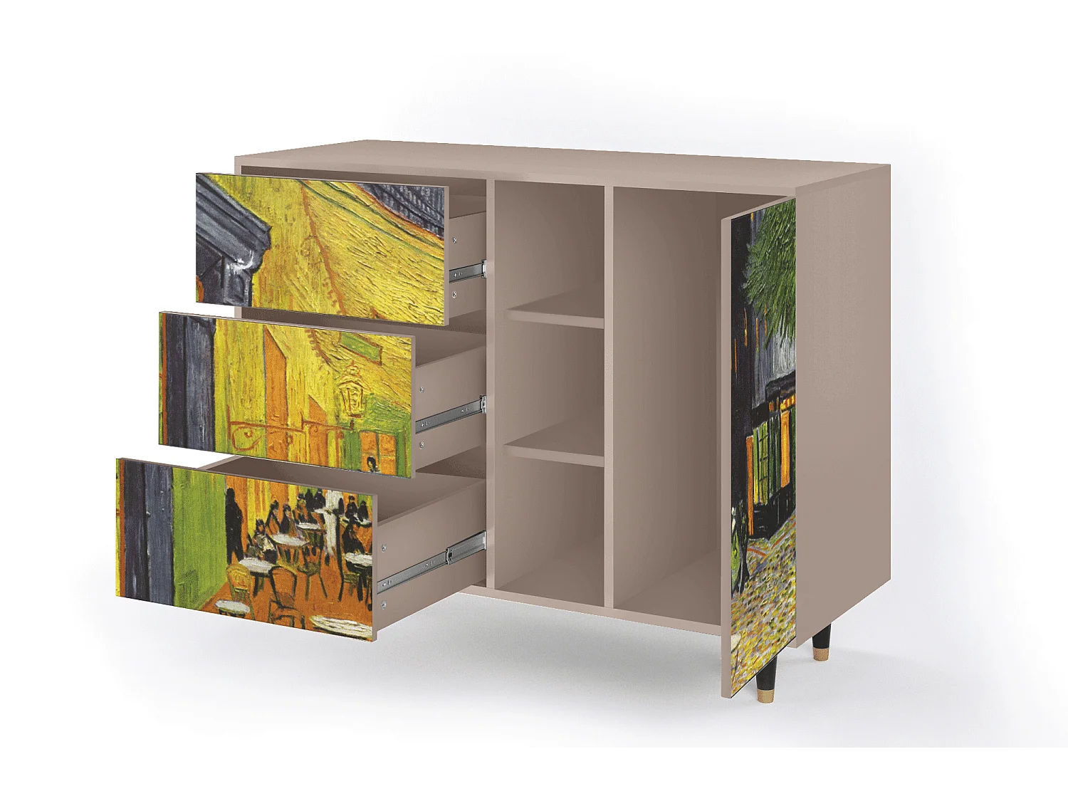 Buffet - 125x98x48 cm - BS2 - Café Terrace at Night, Latte