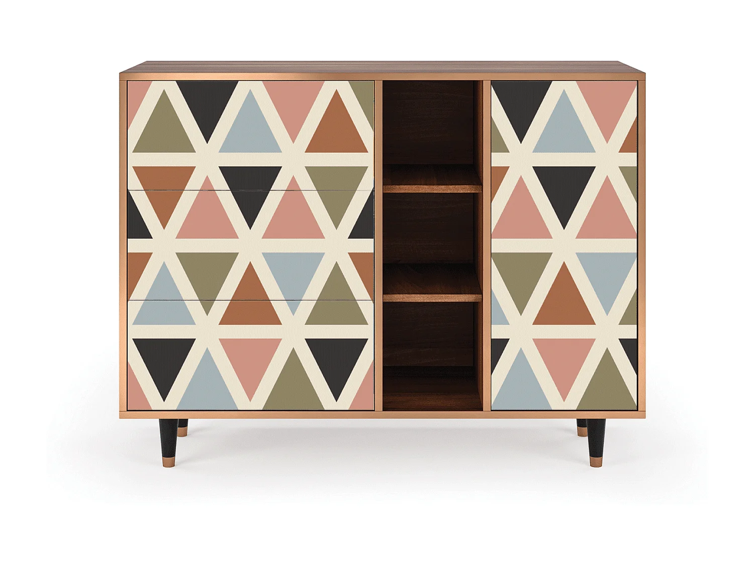 Buffet - 125x98x48 cm - BS2 - Royal Triangles, Noyer
