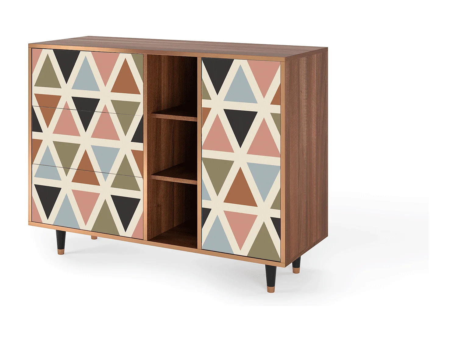 Buffet - 125x98x48 cm - BS2 - Royal Triangles, Noyer
