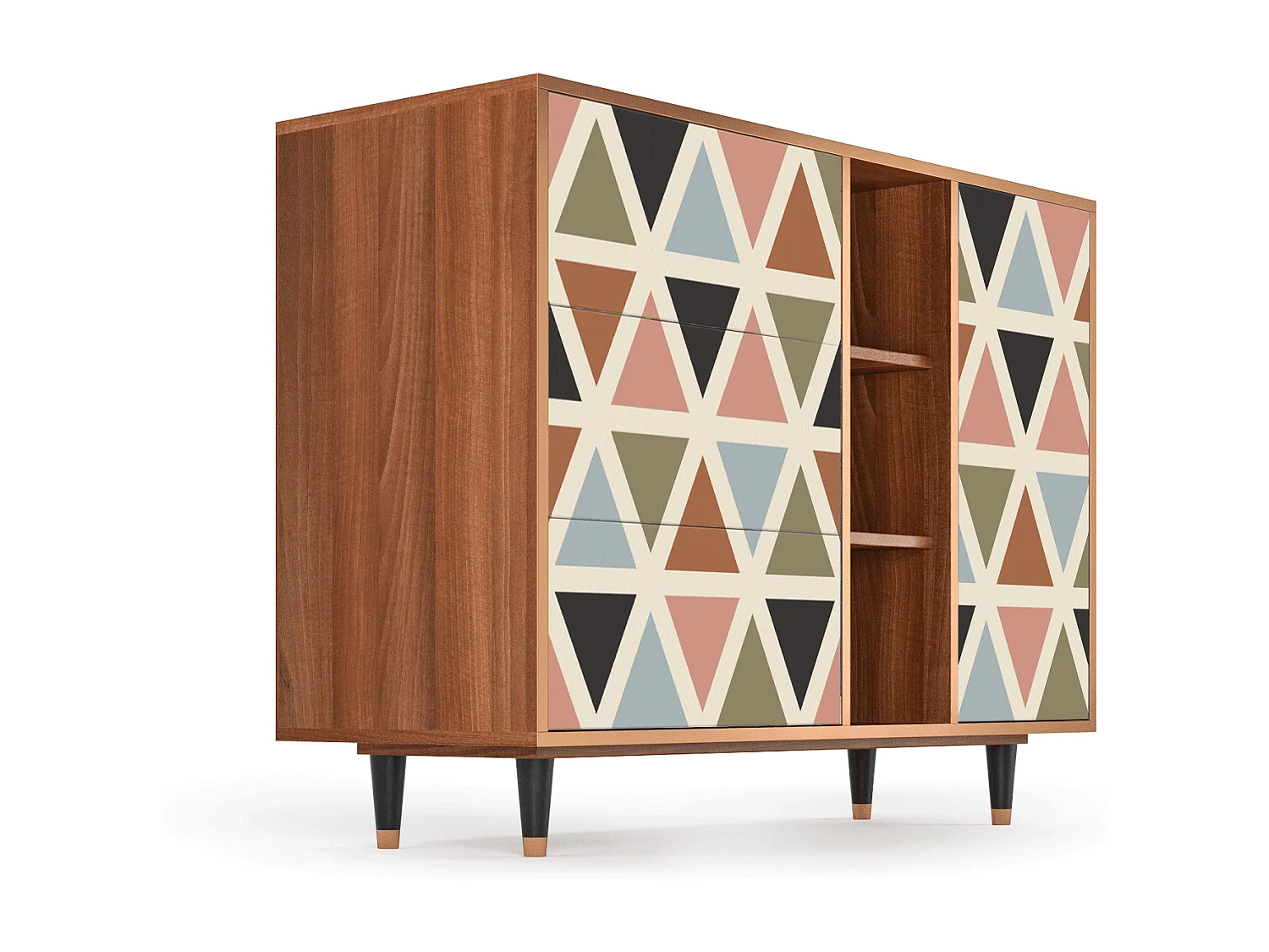 Buffet - 125x98x48 cm - BS2 - Royal Triangles, Noyer