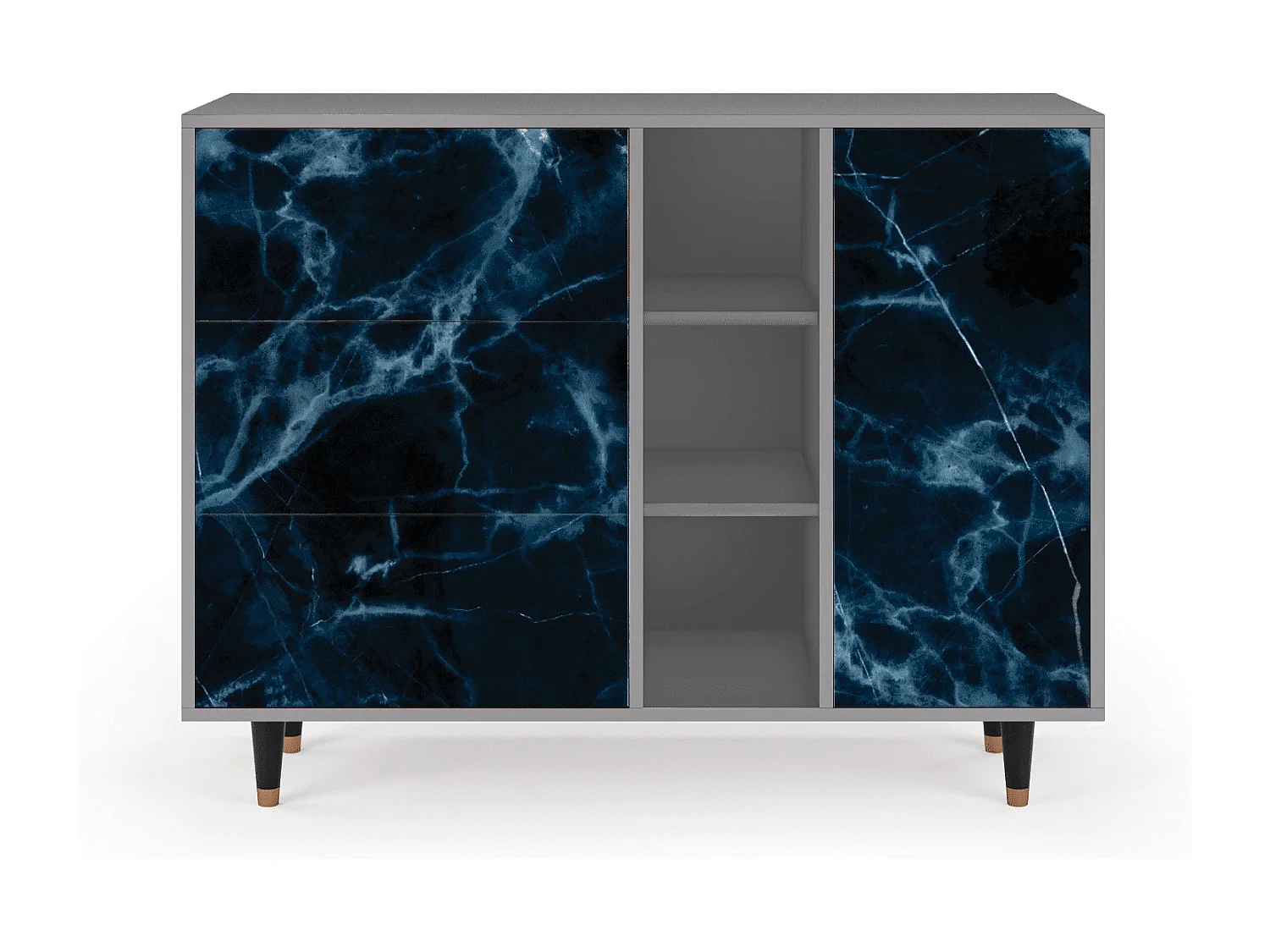 Kredens - 125x98x48 cm - BS2 - Deep Ocean, Szary