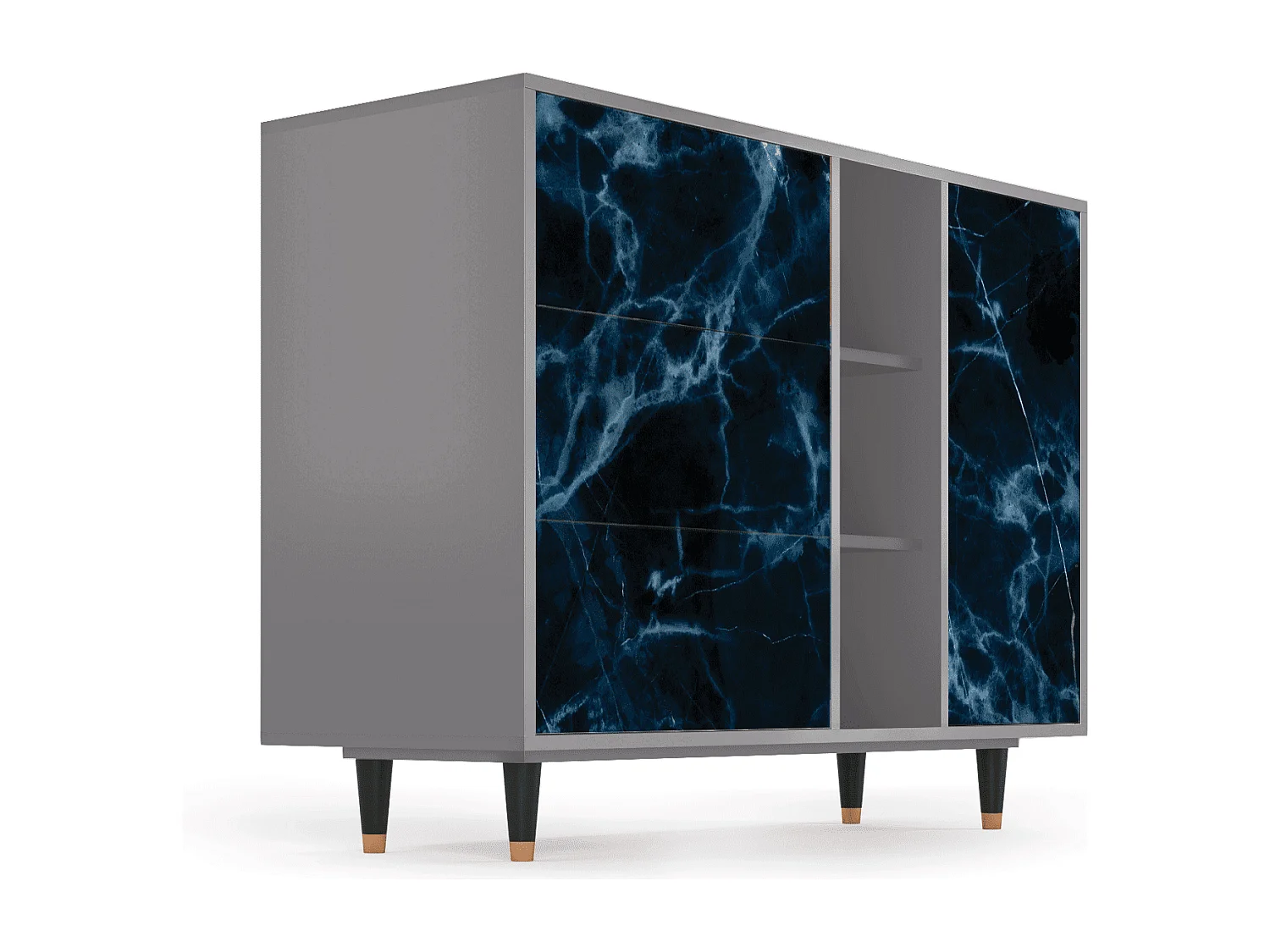 Kredens - 125x98x48 cm - BS2 - Deep Ocean, Szary