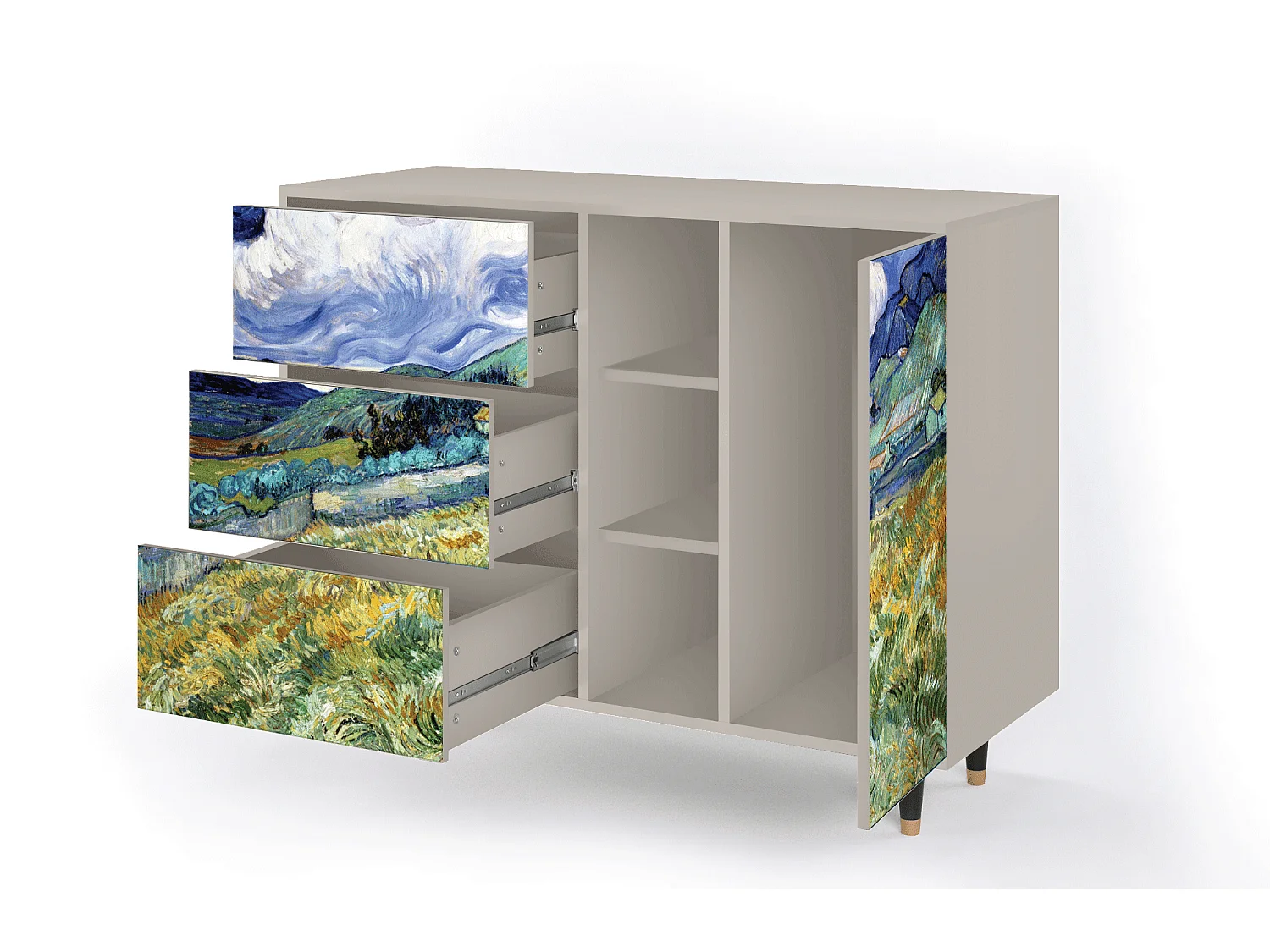 Dressoir - 125x98x48 cm - BS2 - Landscape, Zand