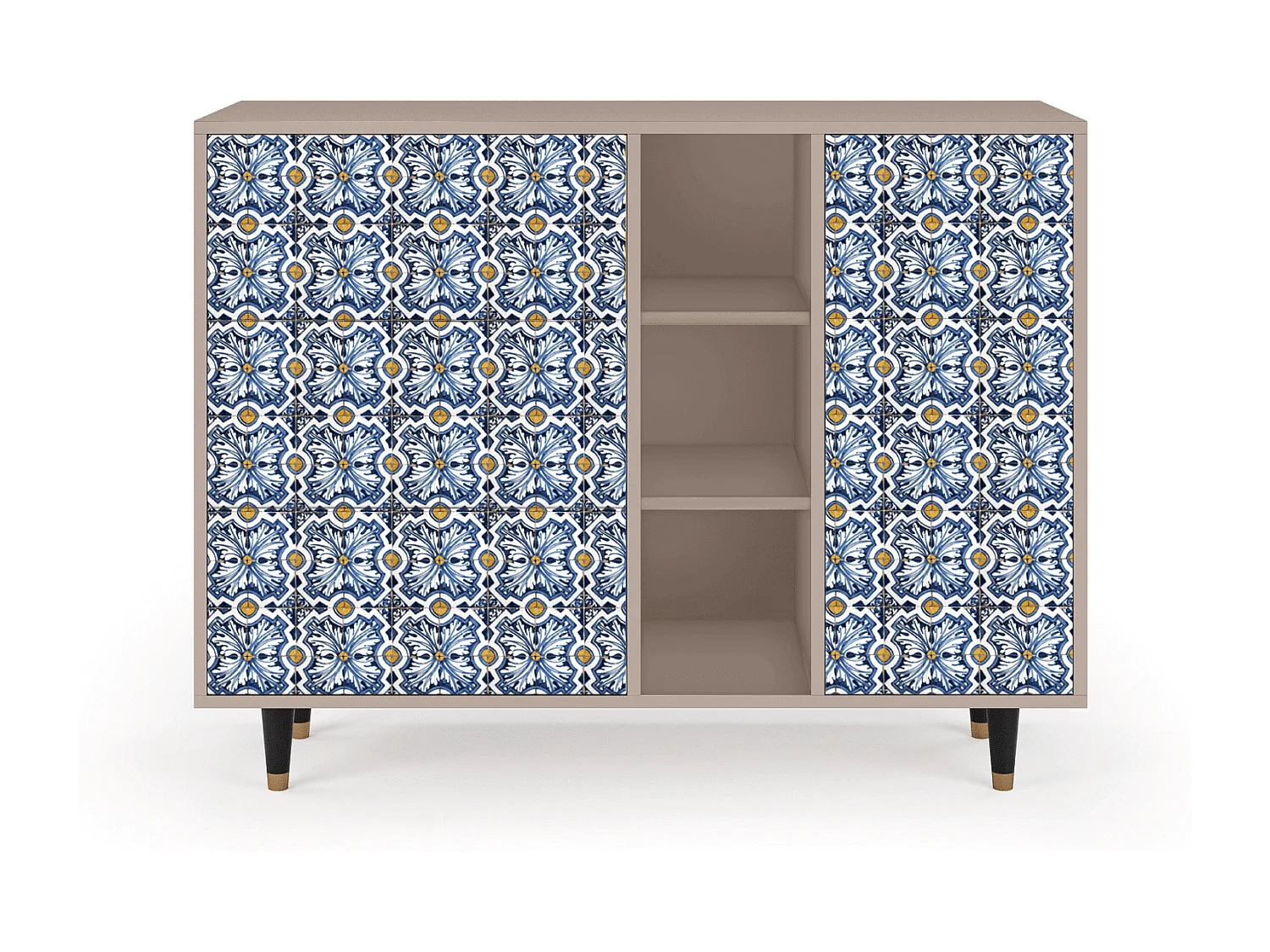 Kredens - 125x98x48 cm - BS2 - Lovely Cornflowers, Latte