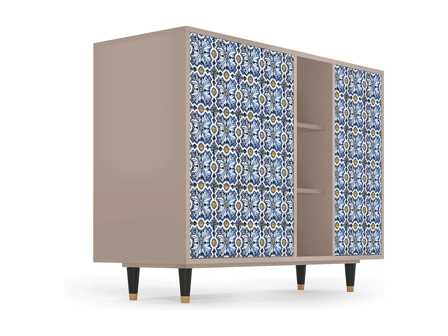 Kredens - 125x98x48 cm - BS2 - Lovely Cornflowers, Latte