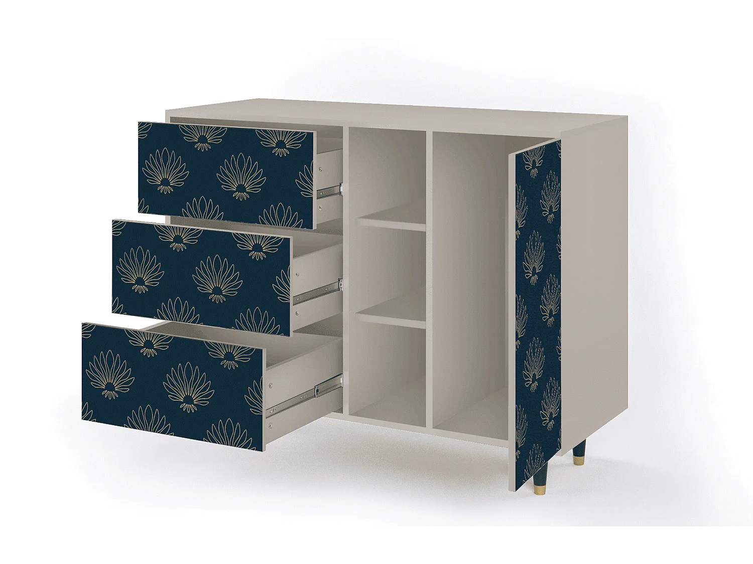 Buffet - 125x98x48 cm - BS2 - Blue Lotus, Sable