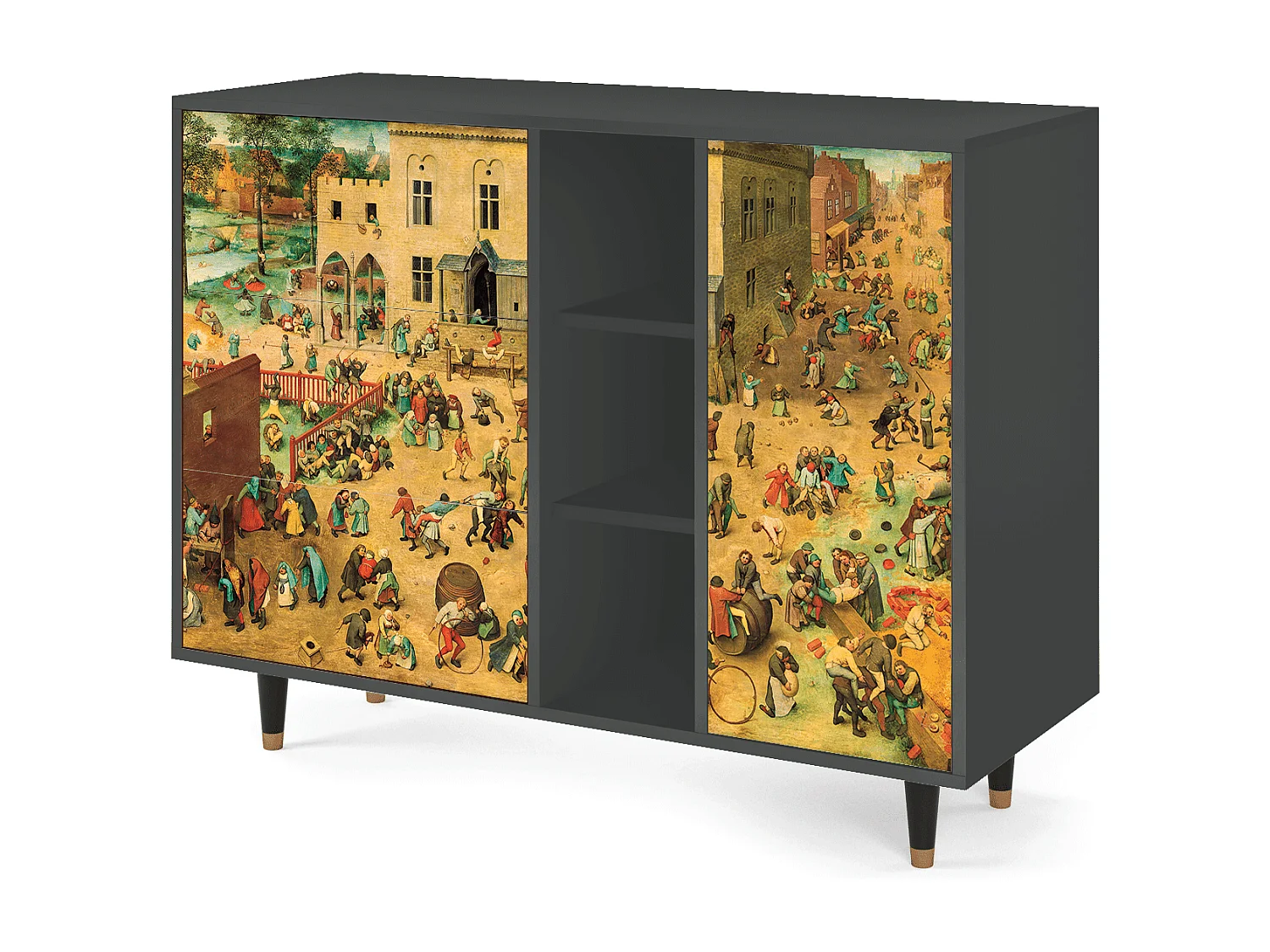 Kredens - 125x98x48 cm - BS2 - Children Games, Antracyt