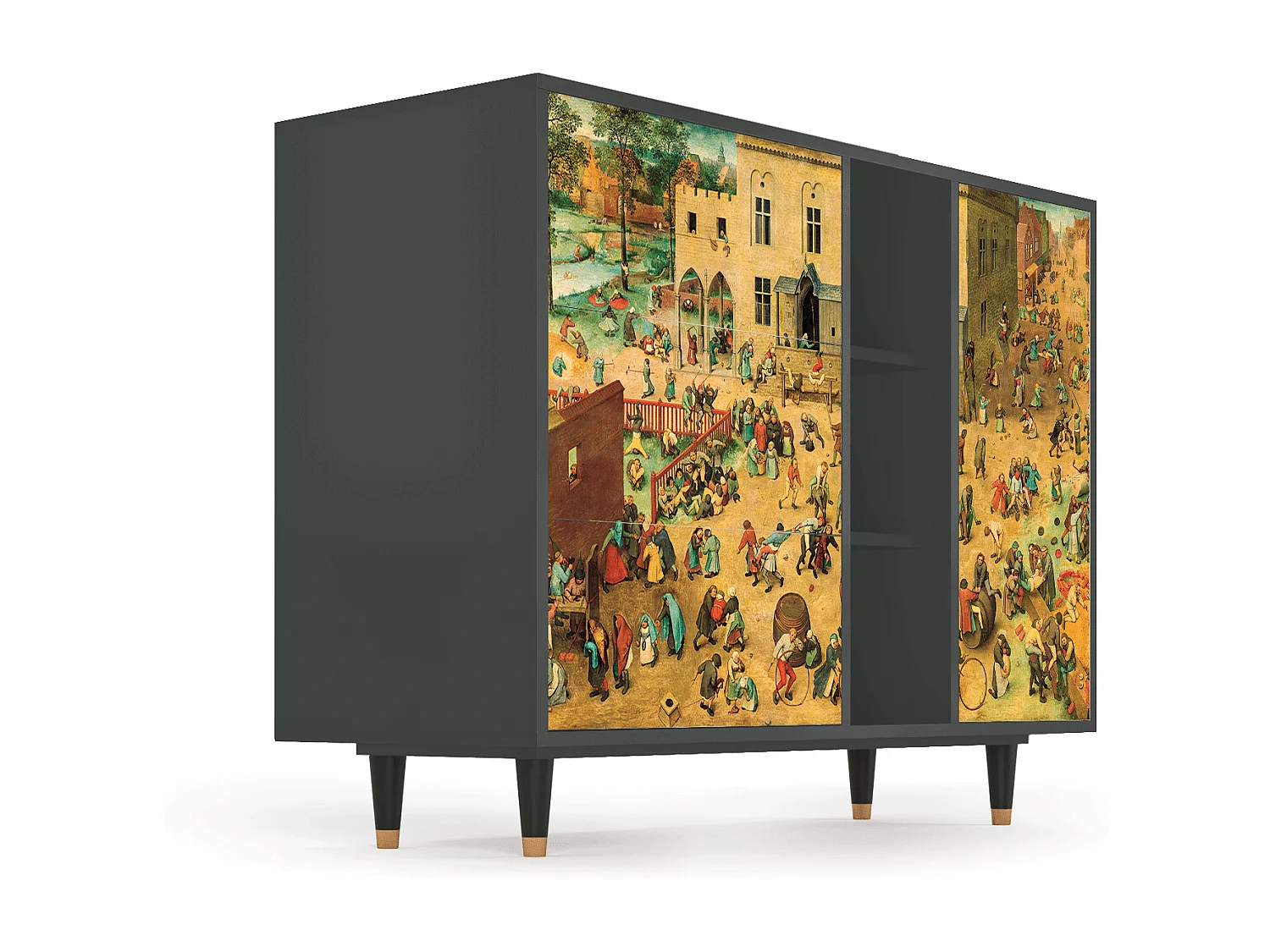 Kredens - 125x98x48 cm - BS2 - Children Games, Antracyt