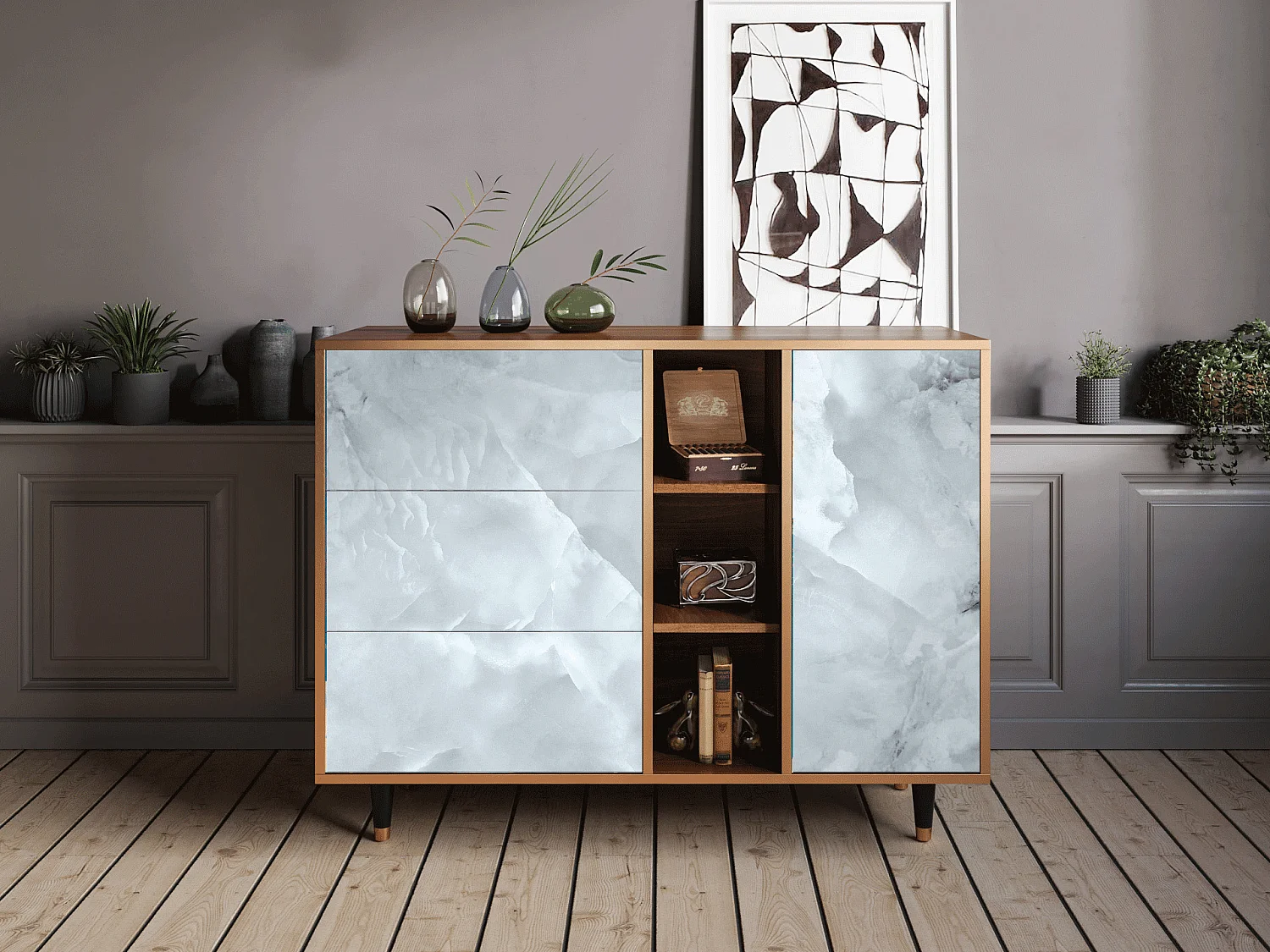 Buffet - 125x98x48 cm - BS2 - The Onyx, Noyer