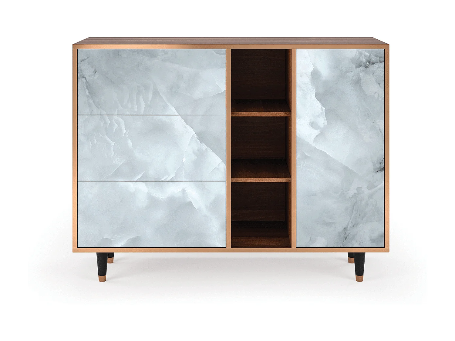Buffet - 125x98x48 cm - BS2 - The Onyx, Noyer