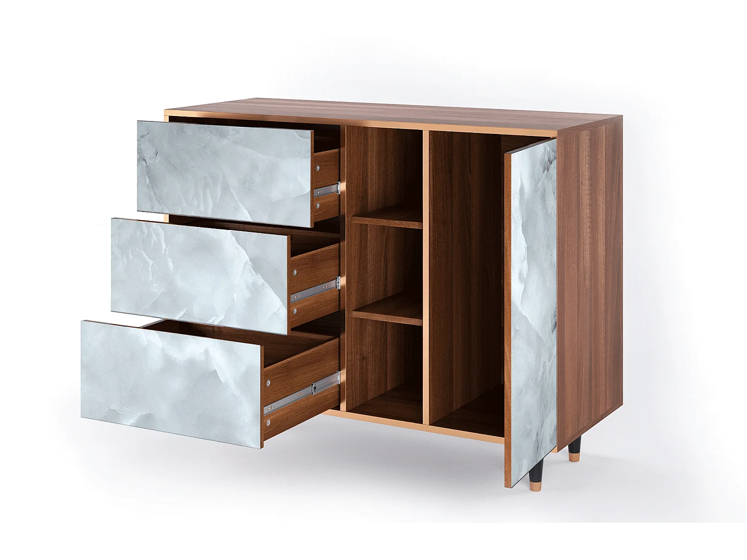 Buffet - 125x98x48 cm - BS2 - The Onyx, Noyer