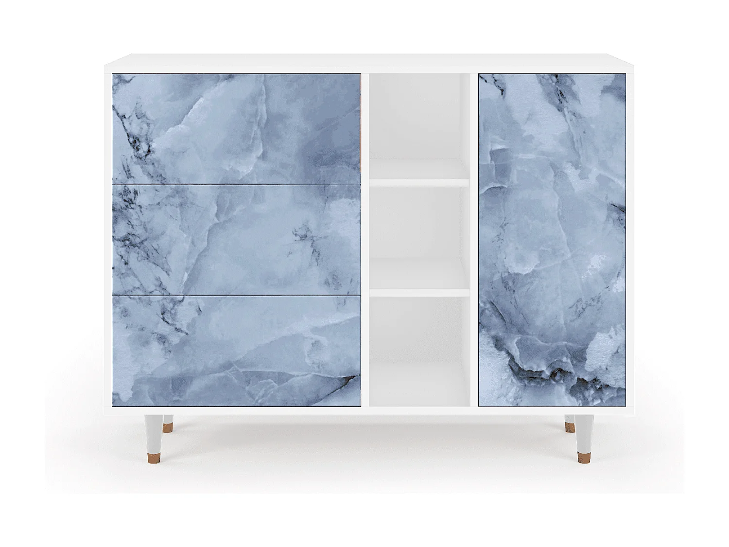 Dressoir - 125x98x48 cm - BS2 - Feather Ice, Wit