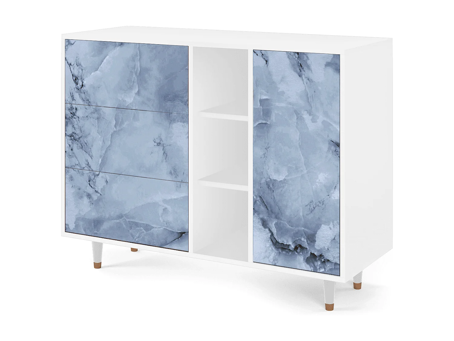 Dressoir - 125x98x48 cm - BS2 - Feather Ice, Wit