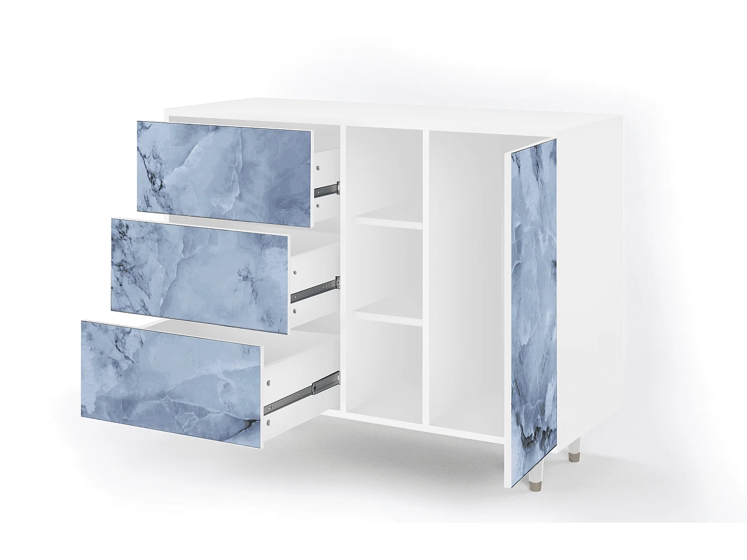 Dressoir - 125x98x48 cm - BS2 - Feather Ice, Wit