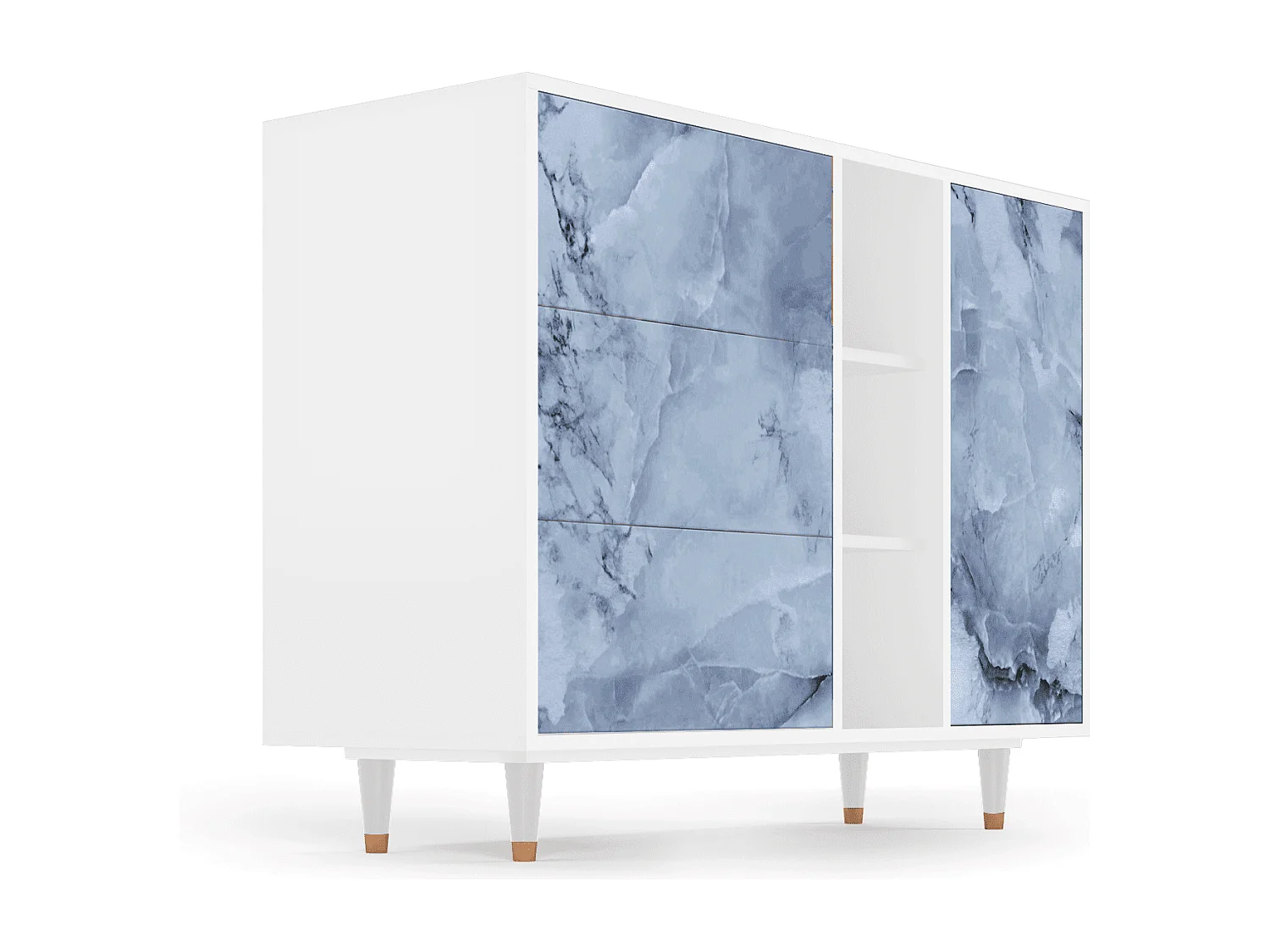 Buffet - 125x98x48 cm - BS2 - Feather Ice, Blanc