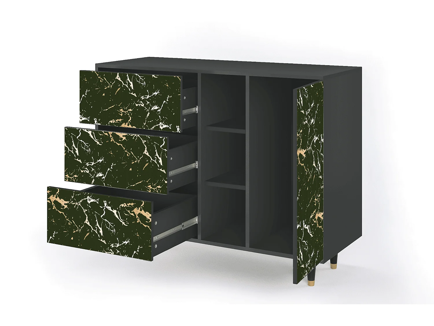 Sideboard - 125x98x48 cm - BS2 - Amazon Forest, Anthrazit