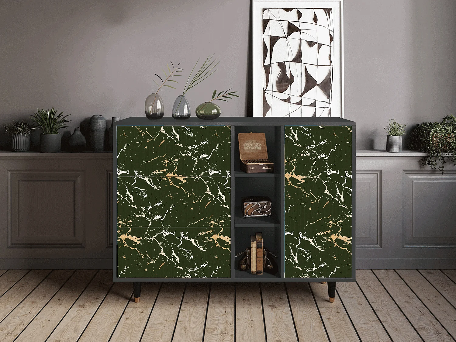 Buffet - 125x98x48 cm - BS2 - Amazon Forest, Anthracite