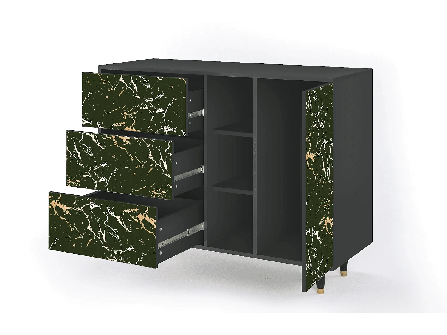 Buffet - 125x98x48 cm - BS2 - Amazon Forest, Anthracite