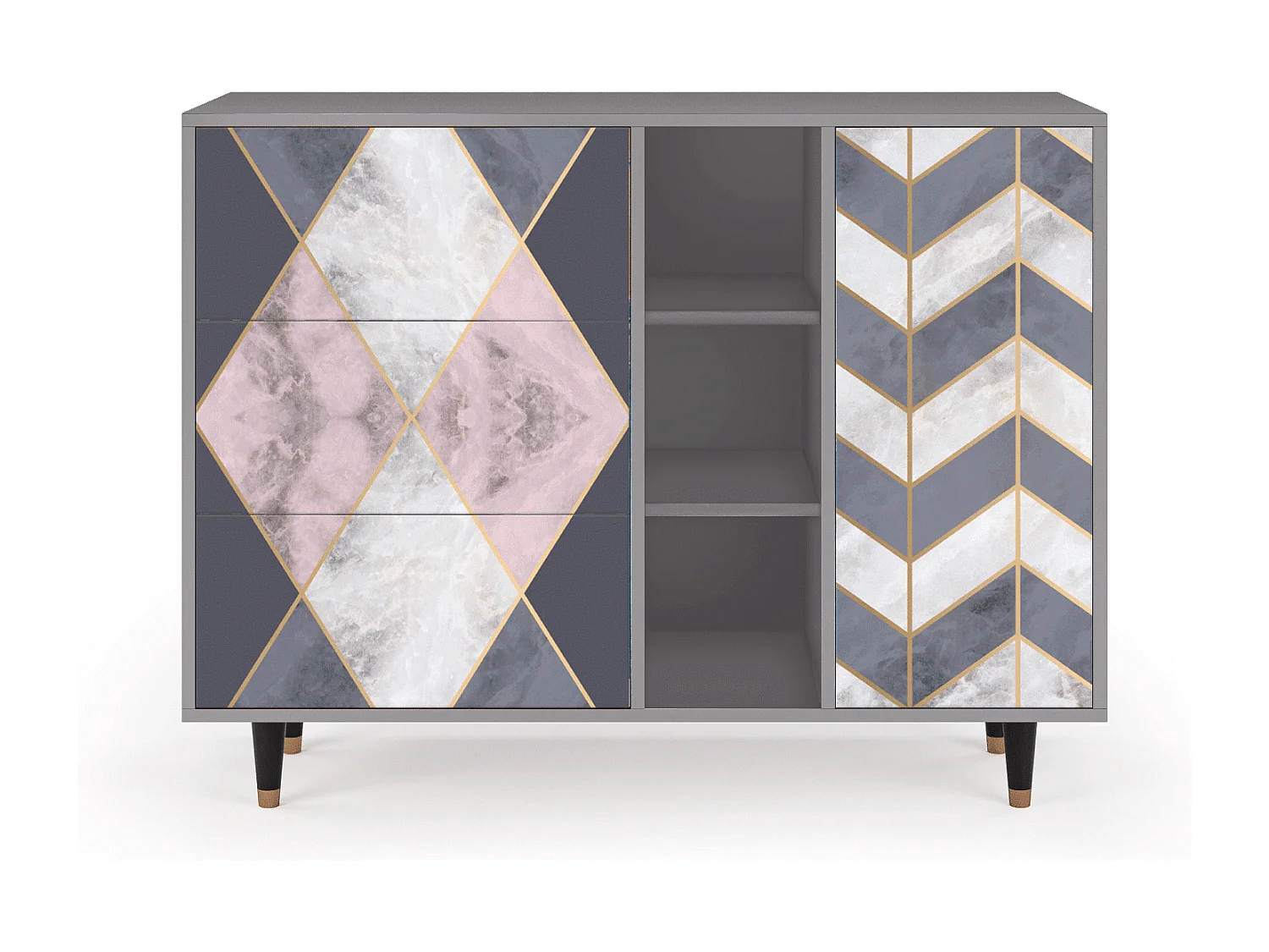 Aparador - 125x98x48 cm - BS2 - Ideal Harmony, Cinza