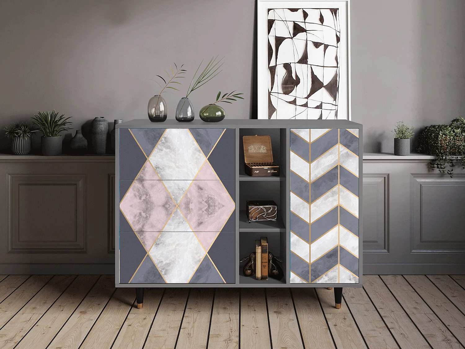 Buffet - 125x98x48 cm - BS2 - Ideal Harmony, Gris