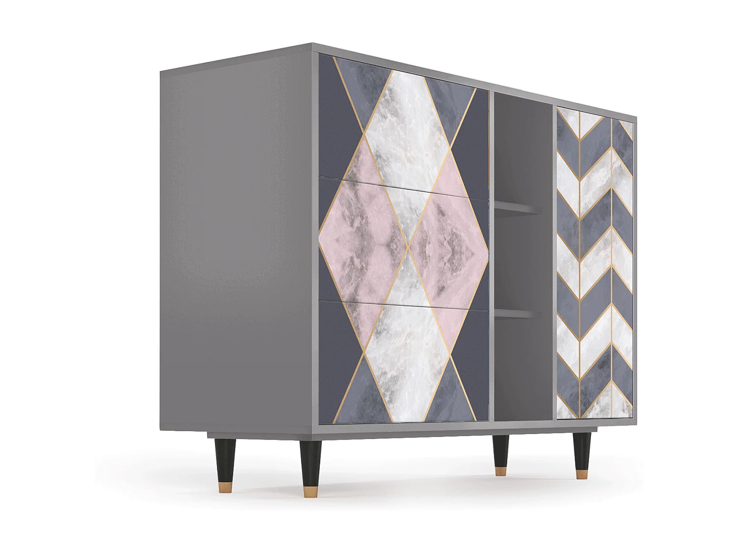 Buffet - 125x98x48 cm - BS2 - Ideal Harmony, Gris