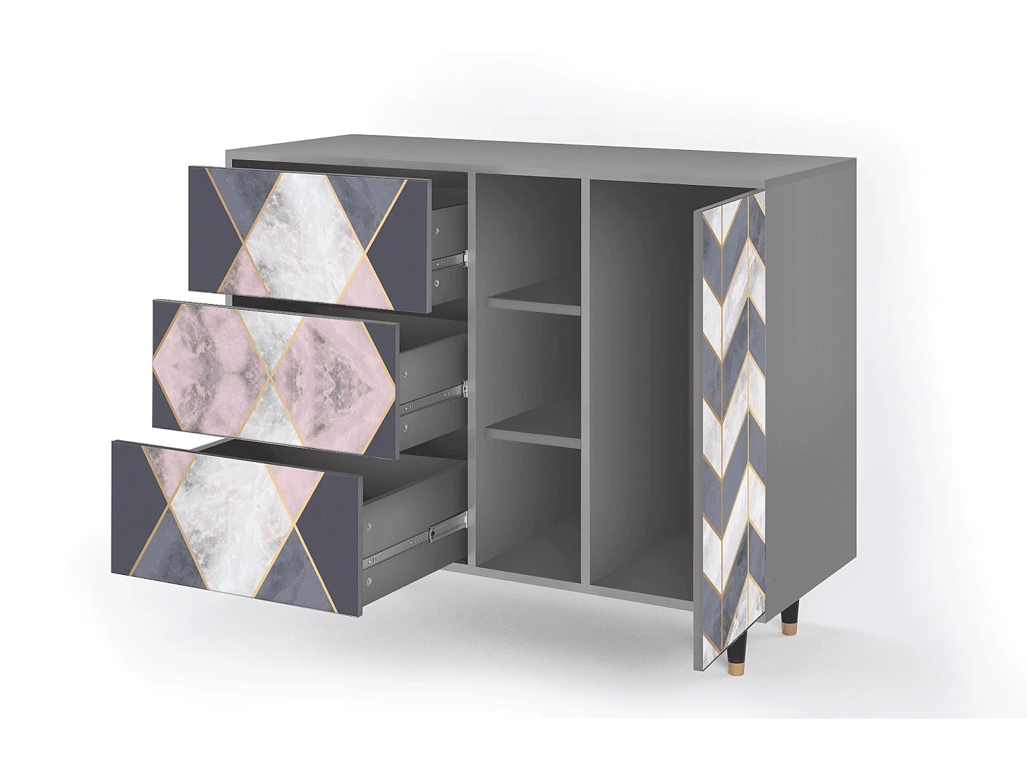 Buffet - 125x98x48 cm - BS2 - Ideal Harmony, Gris