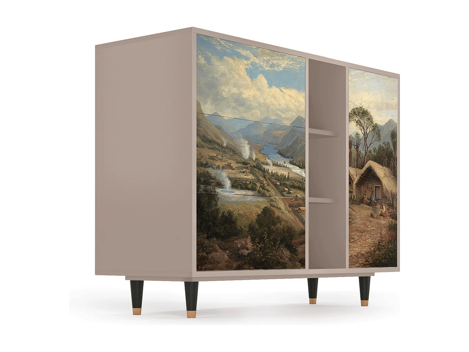 Credenza - 125x98x48 cm - BS2 - View Across the Plains , Latte