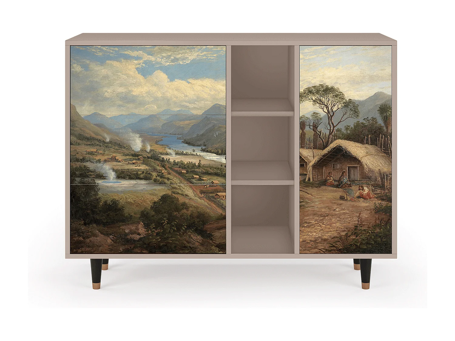 Buffet - 125x98x48 cm - BS2 - View Across the Plains , Latte