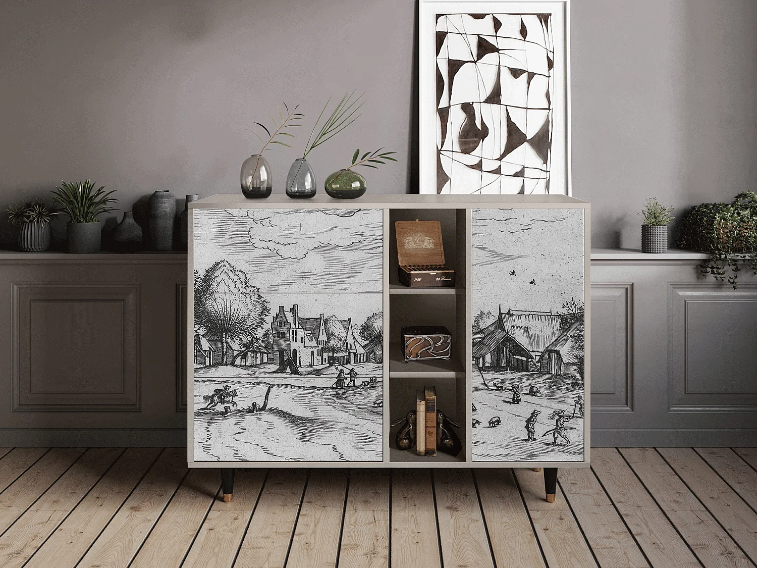 Buffet - 125x98x48 cm - BS2 - Country Village, Sable