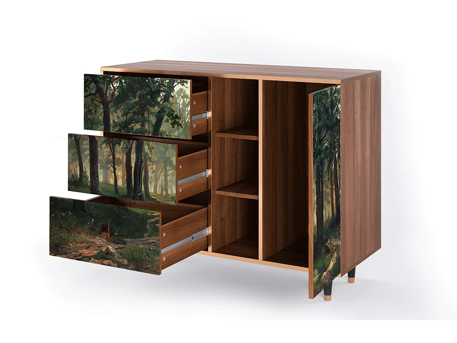 Aparador - 125x98x48 cm - BS2 -  Rain in the Oak Forest, Nogueira