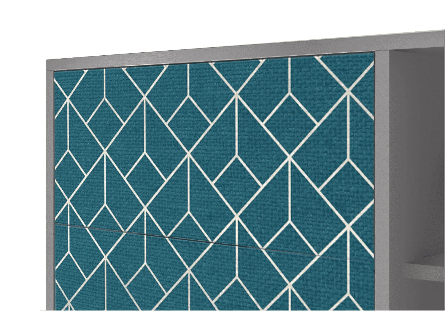 Buffet - 125x98x48 cm - BS2 - Turquoise Geometry, Gris