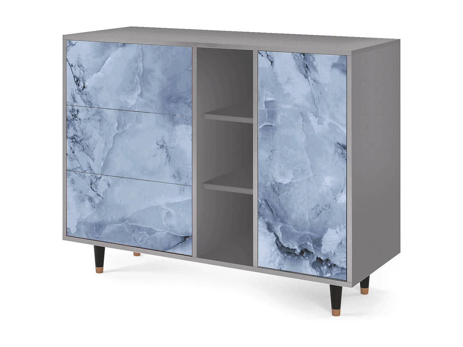 Dressoir - 125x98x48 cm - BS2 - Feather Ice, Grijs