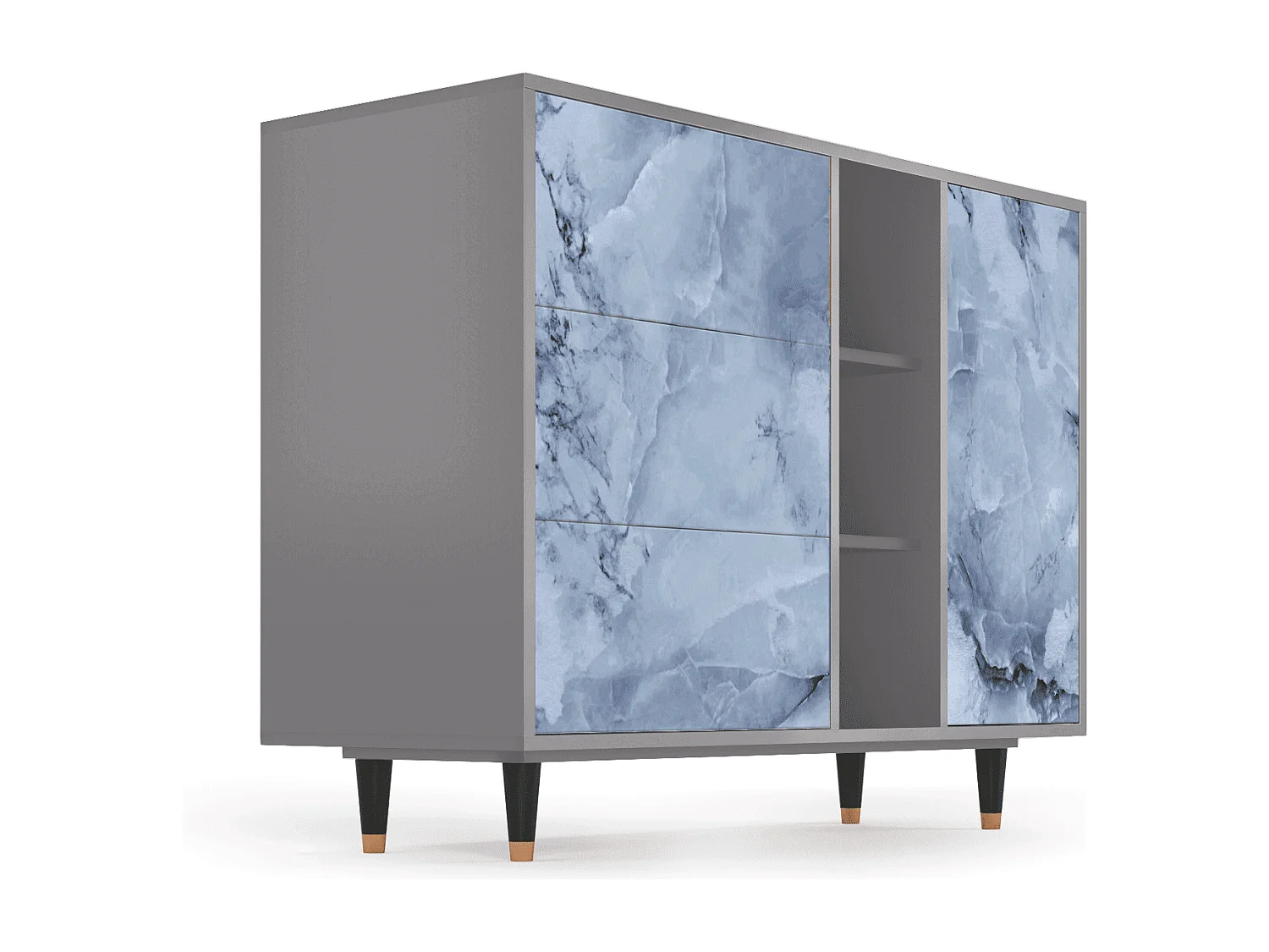 Dressoir - 125x98x48 cm - BS2 - Feather Ice, Grijs