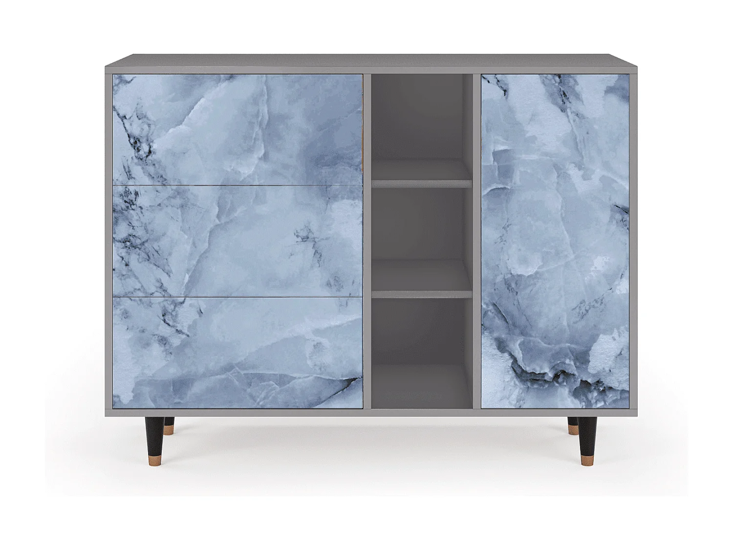 Buffet - 125x98x48 cm - BS2 - Feather Ice, Gris