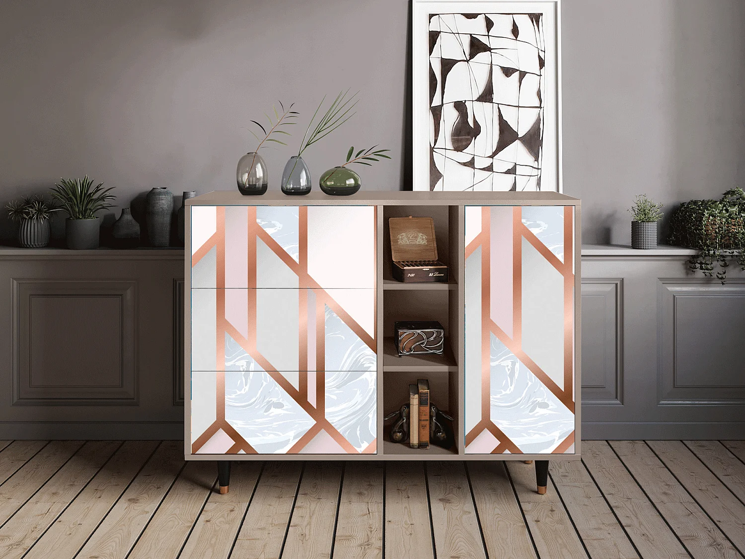 Credenza - 125x98x48 cm - BS2 - Champagne Story, Latte