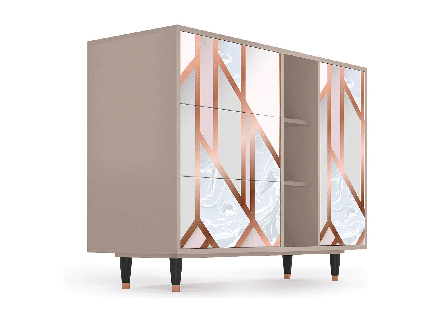 Credenza - 125x98x48 cm - BS2 - Champagne Story, Latte
