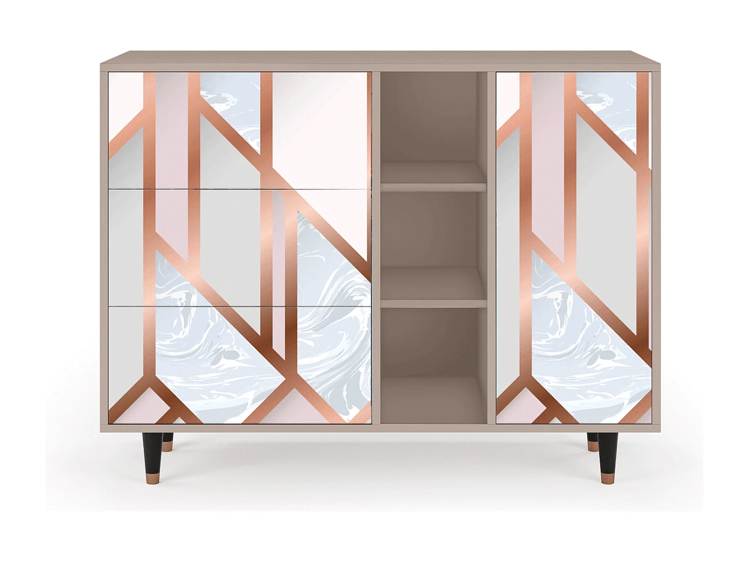 Kredens - 125x98x48 cm - BS2 - Champagne Story, Latte