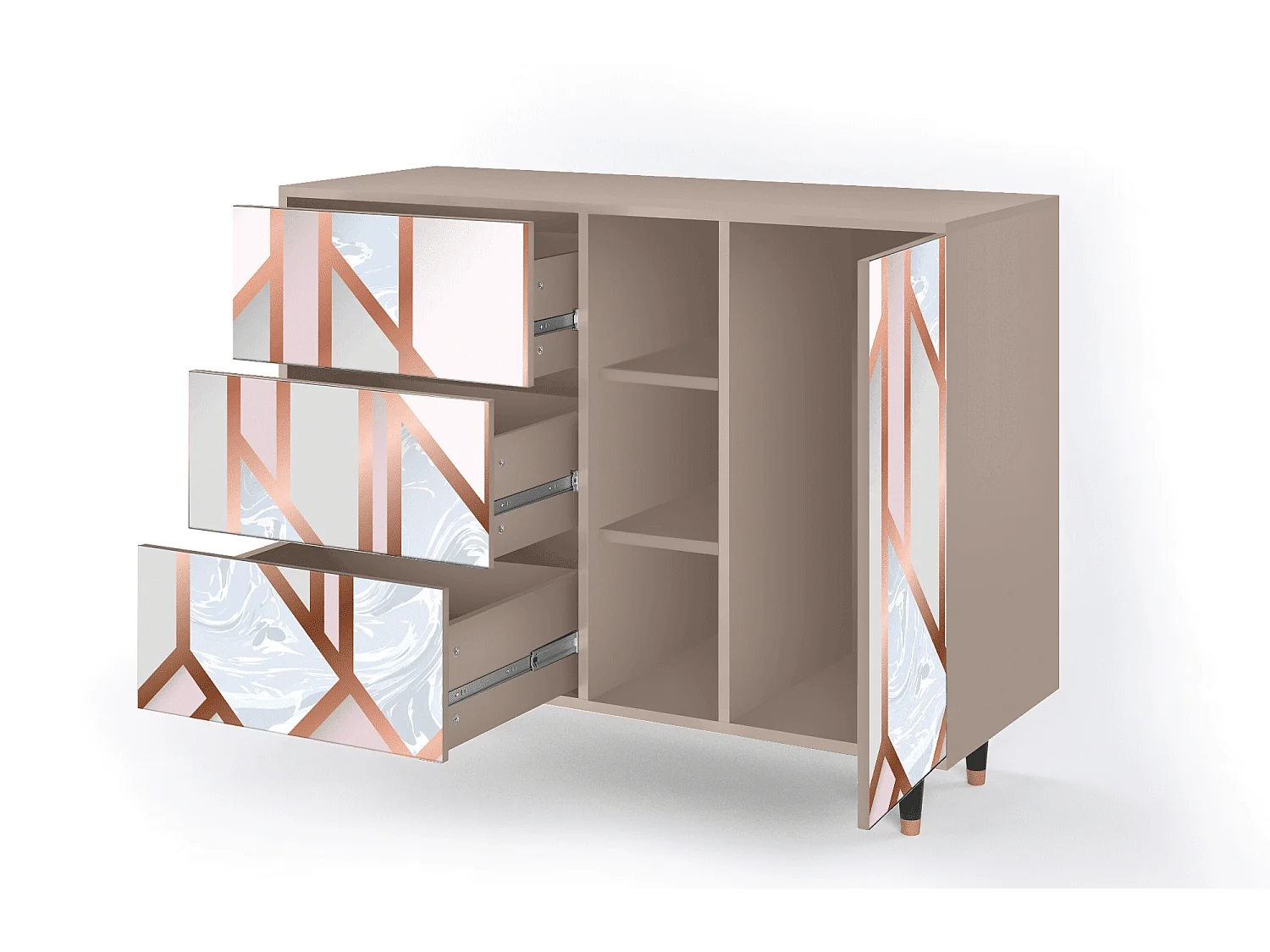 Kredens - 125x98x48 cm - BS2 - Champagne Story, Latte